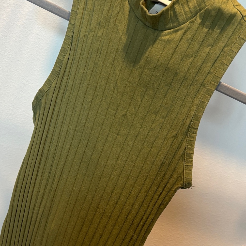 a new day Olive Ribbed Tank Top - Picture 3 of 4